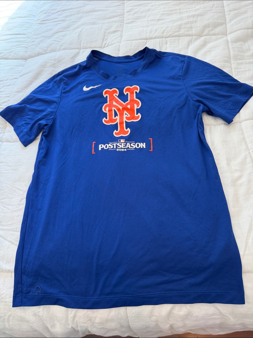 Nike Royal Blue Mets Postseason Logo Tee, medium